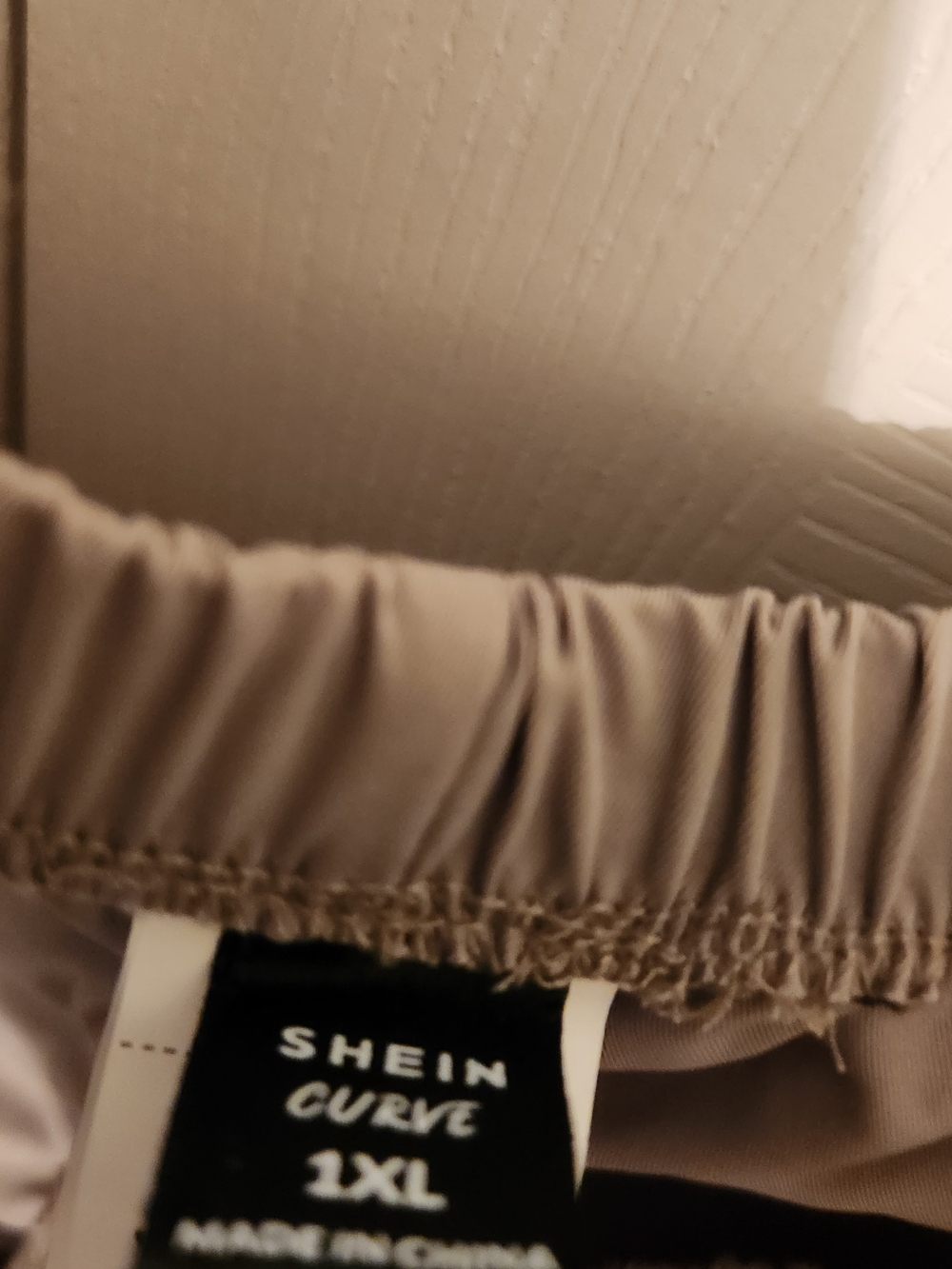 SHEIN Curve 1XL Neutral Beige Elastic Waist Skirt/Bottom